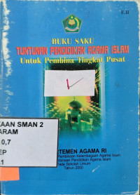 BUKU SAKU TUNTUNAN PAI UNTUK PEMBINA TINGKAT PUSAT